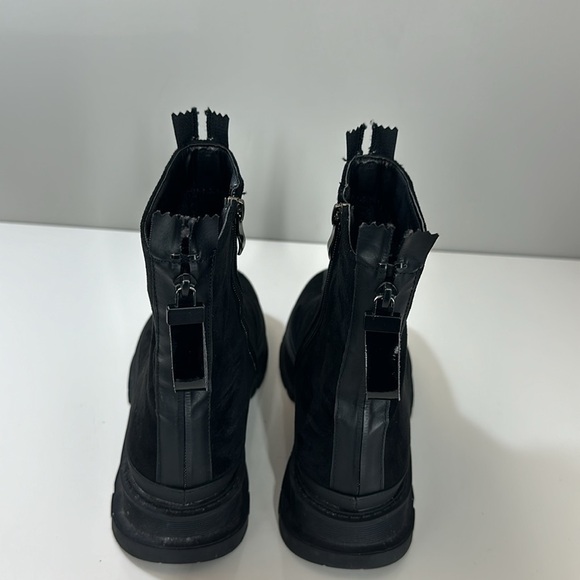 Torgeis Moira Micro Suede Zippered Platform Combat Boots Size 8 - Picture 7 of 16